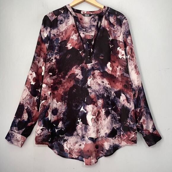 Simply Vera Wang Oversized Small Lightweight Blouse Dark Whimsigoth Artsy Moody - Picture 1 of 12